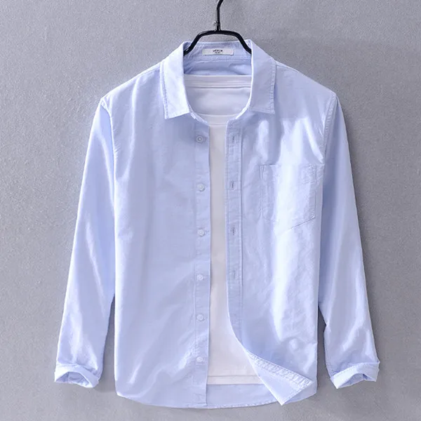 sky blue New arrival Suehaiwe's brand long sleeve shirt men fashion yellow shirts for men casual seasons shirt male camiseta - Цвет: sky blue