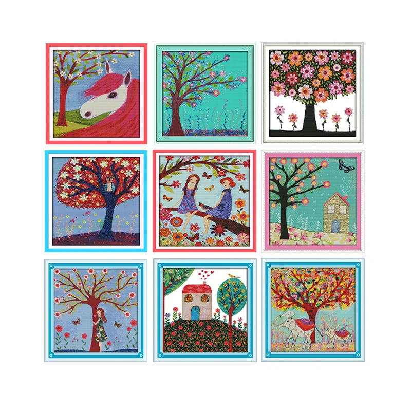 

Joy Sunday Scenic Paintings Yearning for Spring 11CT 14CT DIY Embroidery Kits Needlework Sets DMS Chinese Pattern Cross Stitch