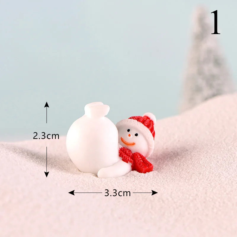 Милый снеговик мини-фигурка рождественские маленькие украшения Kawaii Санта Клаус Лось Рождественская елка миниатюры ремесла для декора рабочего стола - Цвет: 1