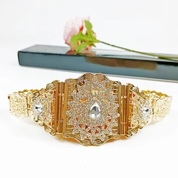 Classic Moroccan Robe Wedding Belt Rhinestone Women's Long Sleeve Belt French Women's Teardrop Waist Chain Bridal Jewelry Belt