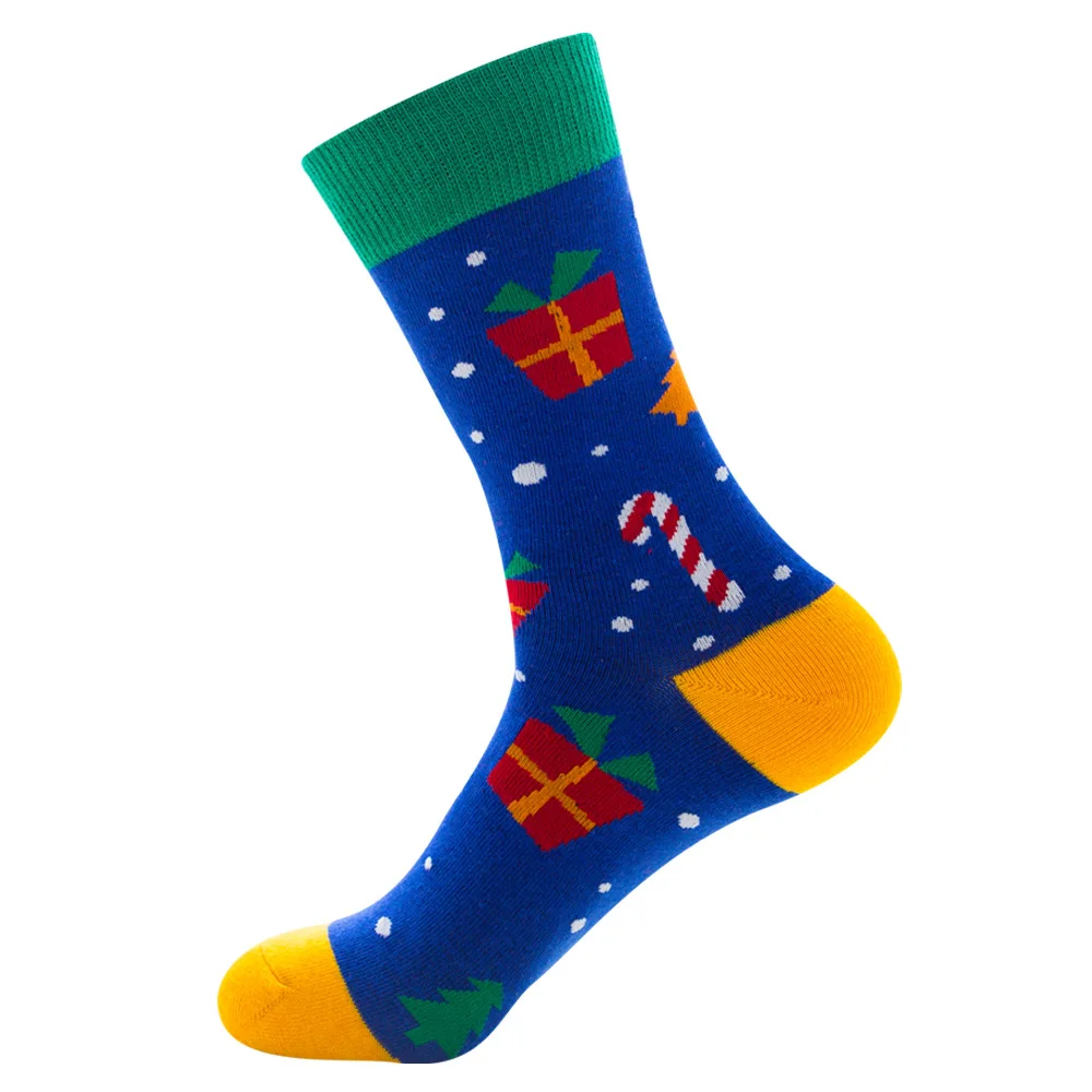 Осенне-зимние рождественские мужские носки с героями мультфильмов, хлопковые носки со снеговиком, лосем, счастливые носки, подарки для мужчин, 101801 - Цвет: 10