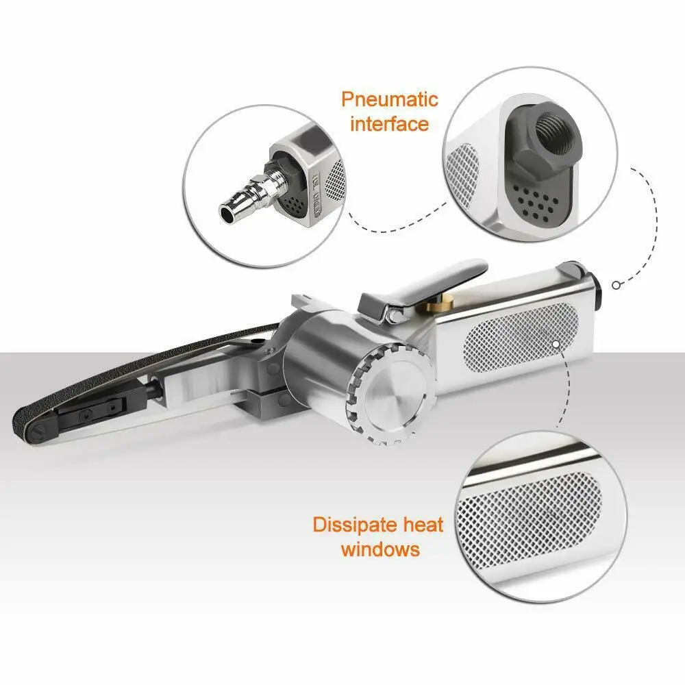 

16000rpm Free Speed 1x 60grit+1x 80grit+1x 00grit+1x120grit Air Belt Sander Machine Pneumatic Interface Accessory Wrench