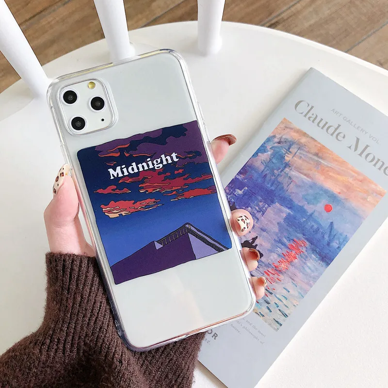 Чехол для телефона с рисунком иллюстрации iPhone 12 mini 11 Pro Max 7 8 plus X XR XS прозрачный