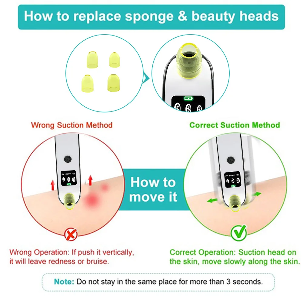 Acne Pimple Removal Blackhead Cleaner Facial Cleaning Machine Pore Cleaner Fast Effective Vacuum Suction ABS for Vibration