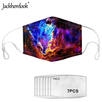 

Jackherelook Cool Galaxy Pattern Elastic Mouth Cover Mask With 7pcs PM2.5 Filter Comfortable Washable Soft Masks For Men Women
