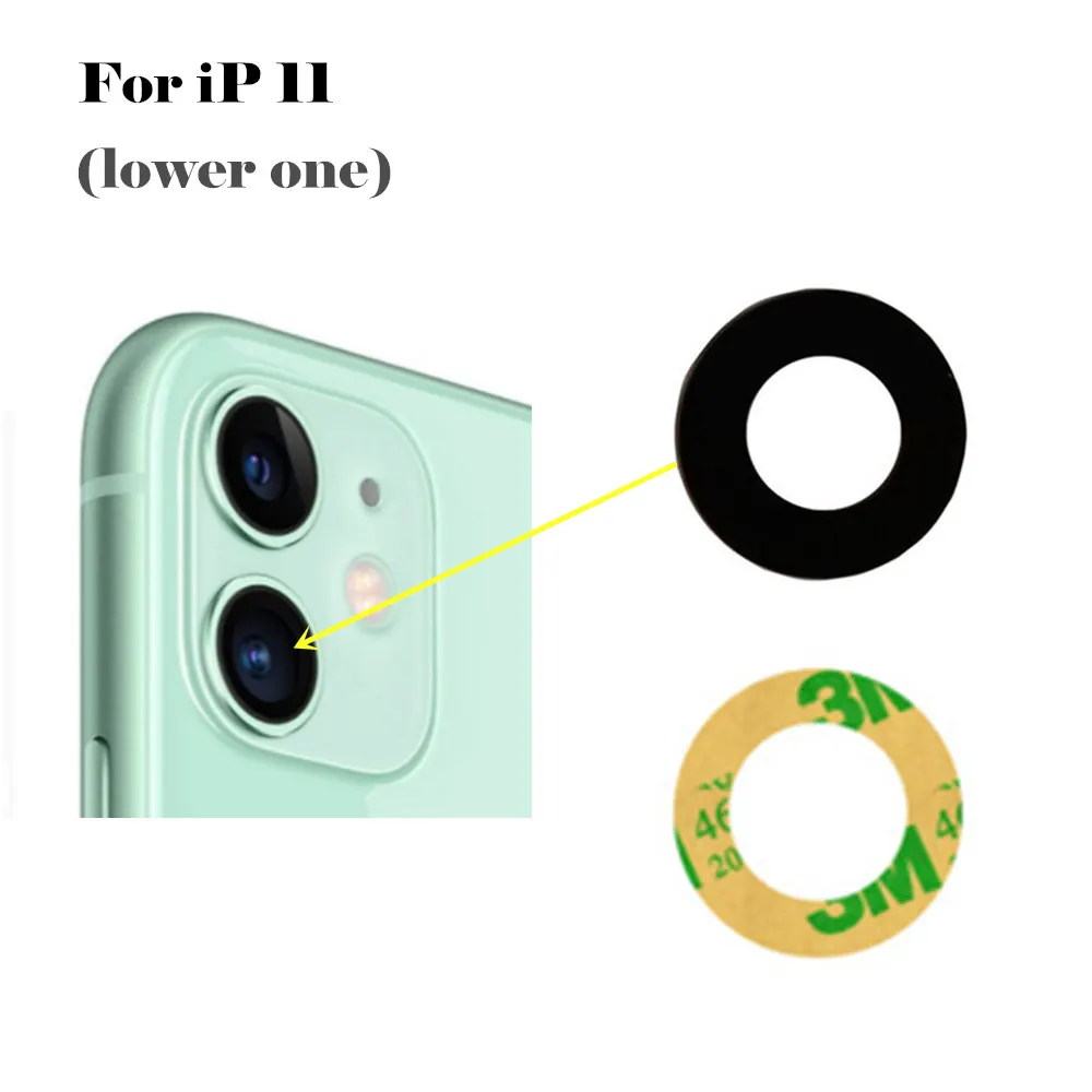 AYJ задняя камера стекло для iPhone 11 Pro Max крышка объектива камеры запасные части с клейкой наклейкой - Цвет: For iP11 lower one