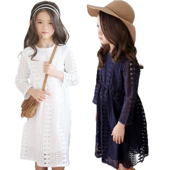 

Little Girls Dresses Elegant Dress For Girl Baby Girl Clothes Autumn 2018 Long Sleeve Lace Design Kids Costume Birthday Dress 9Y