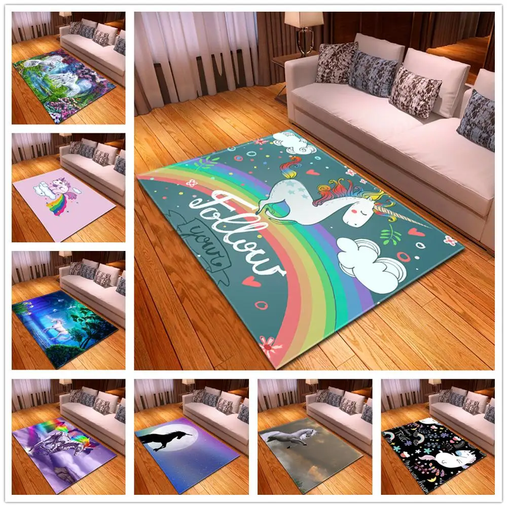 Милый Единорог серии детские ковры для комнаты детская спальня гостиная игровой уголок ковер домашний декоративный ковер подарок на день рождения ребенка коврик