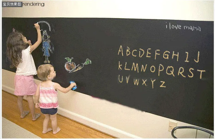 

Straight Waterproof Environmentally Friendly PVC Blackboard Stickers 45*200 Cm Environmentally Friendly-Scrubbing Removable Blac