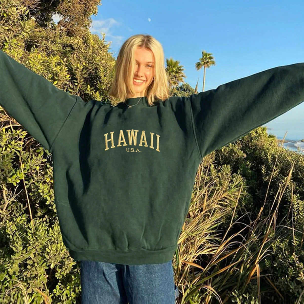 Sudaderas Vintage con bordado de letras mujer, jerseys informales algodón suave, Top informal para mujer Y2k, suéter elegante|Sudaderas con capucha y sudaderas| - AliExpress