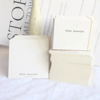 

100 Pcs/Set Thicken Earring Display Cards Stud Earring Hang Paper Tag Packaging N0HE