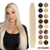 MRSHAIR Skin Weft Human Hair Tape In Extensions Blonde Hair Natural Machine Remy Hair Straight Double Sided Adhesives Hair 20pcs 1