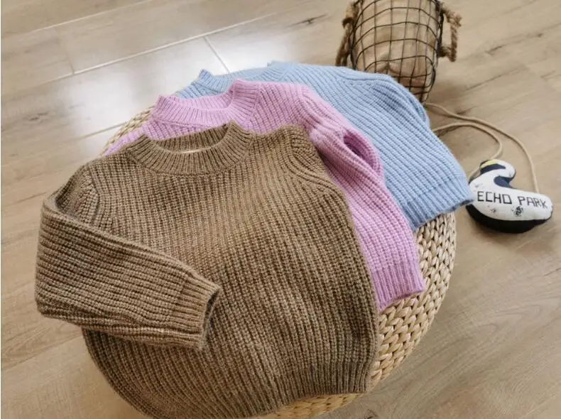 Коричневый new wholesale girls boys knitted sweater autumn winter fashion kids pullover sweaters 1-6 years HH594 - Цвет: Коричневый