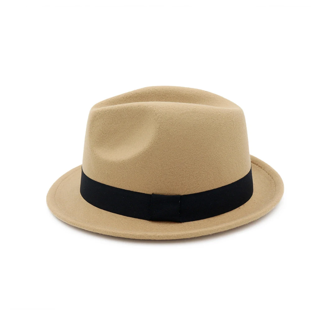 Модная мужская и женская шерстяная шляпа Fedora с тканевым поясом поп уличная дорожная шляпа Панама джазовая, шляпа