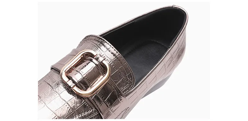 British Bright Patent Genuine Leather Pumps Oxford Shoes For Women 2020 Spring New Metal Thick Middle Heel Women's Loafers Shoes (22)