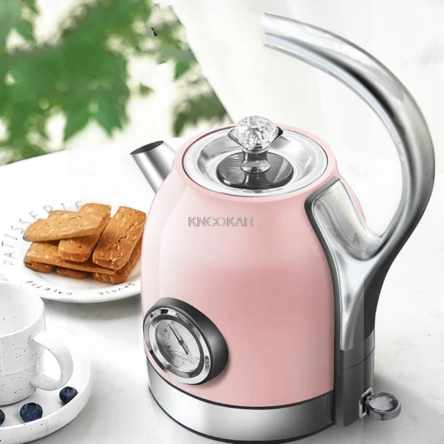 Portable Household Instant Electric Heating Teapot Coffee Stainless Steel  Electric Kettle with Water Temperature Control Meter - AliExpress