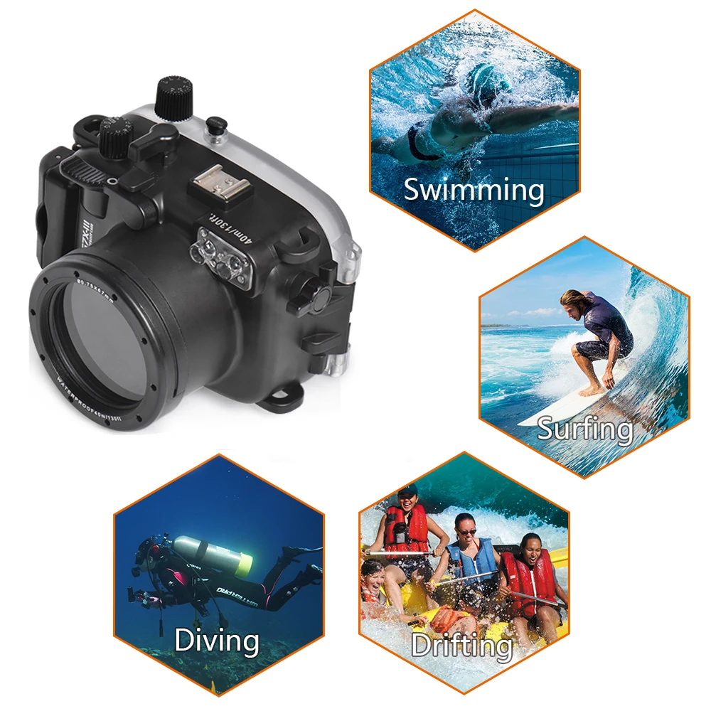 Seafrogs 40 м/130 футов подводный чехол для дайвинга водонепроницаемый корпус для камеры Canon G7X-III G7X mark III G7XIII G7X III
