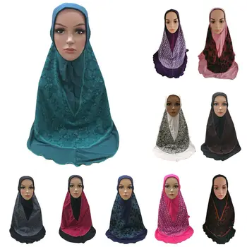

Fashion Women Muslim Headscarf Islamic Hijab Scarf Shawls Wraps Ready To Wear Hijabs One Piece Headwrap Full Cover Headwer Arab