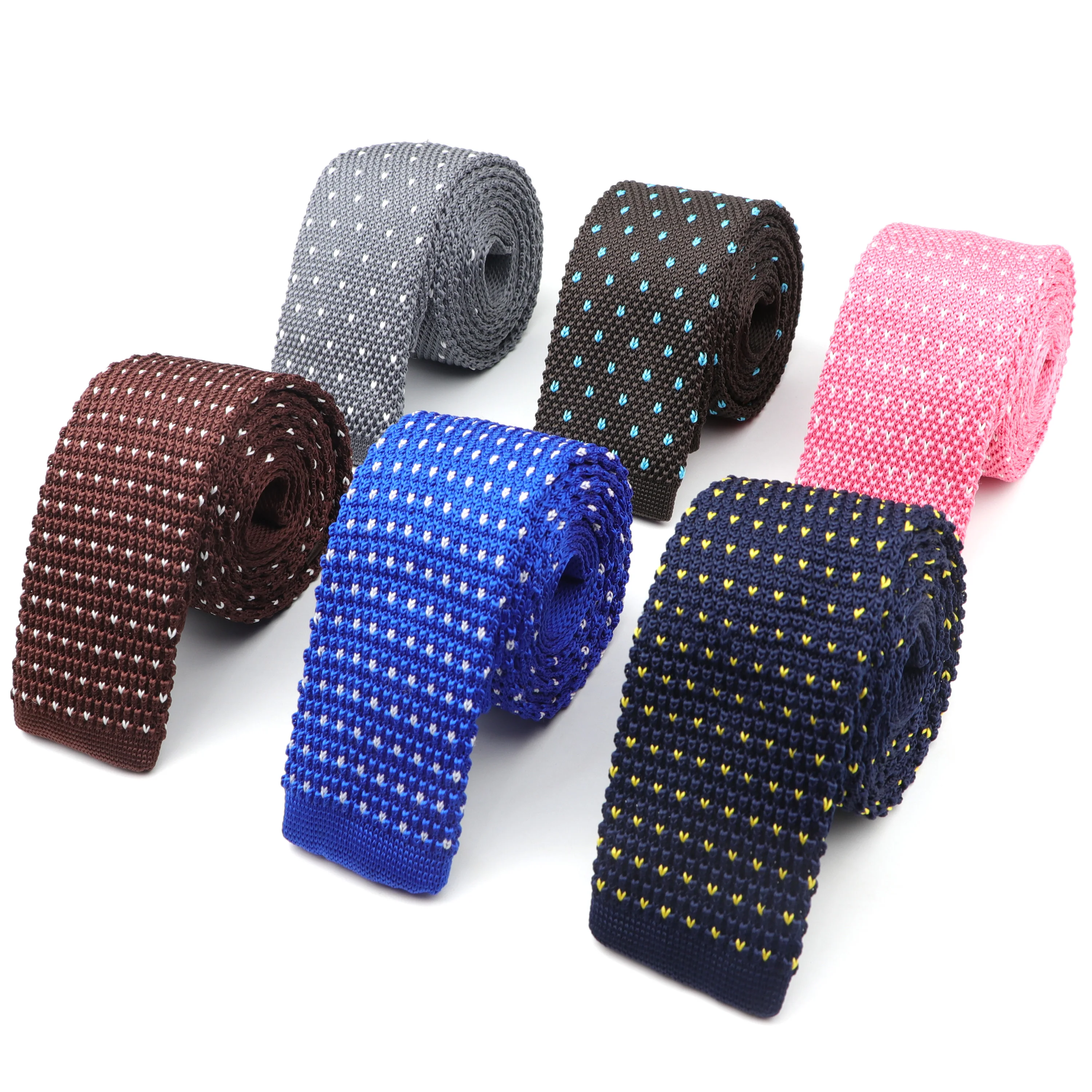Tanie Męskie kropki krawaty rozrywka moda dzianiny dzianiny krawat Skinny wąskie