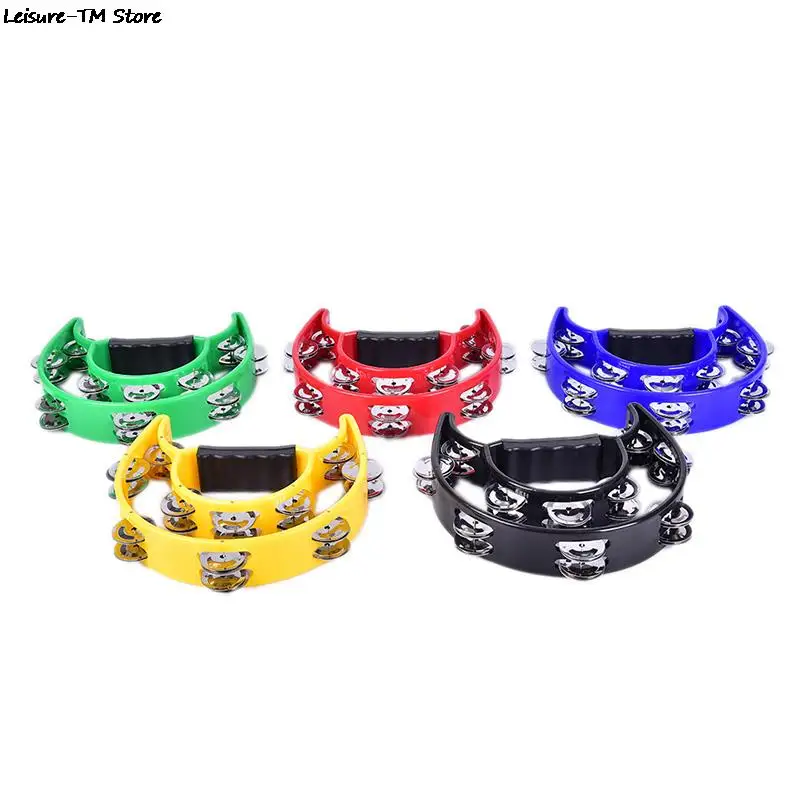 Double Half Moon Music Tambourine Percussion Tamborine Drum Durable Metal Jingles Percussion Instruments