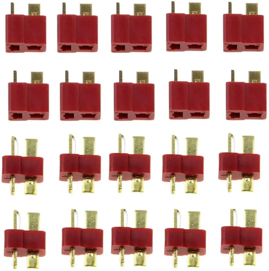 New 10/20 Pcs/Sets T Plug Male & Female Deans Connectors Style For RC LiPo Battery Spare Parts | Игрушки и хобби