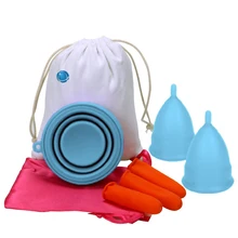 Силиконовый уход многоразовый с пальцевым рукавом гибкий стерилизатор складной здоровый Менструальный Набор чашек складной женский гигиенический мягкий