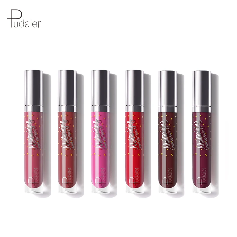 Pudaier Professional Makeup Velvet Nude Lip gloss Waterproof Liquid Matte Lipstick Long lasting Lipstick Set Korean Cosmeticst