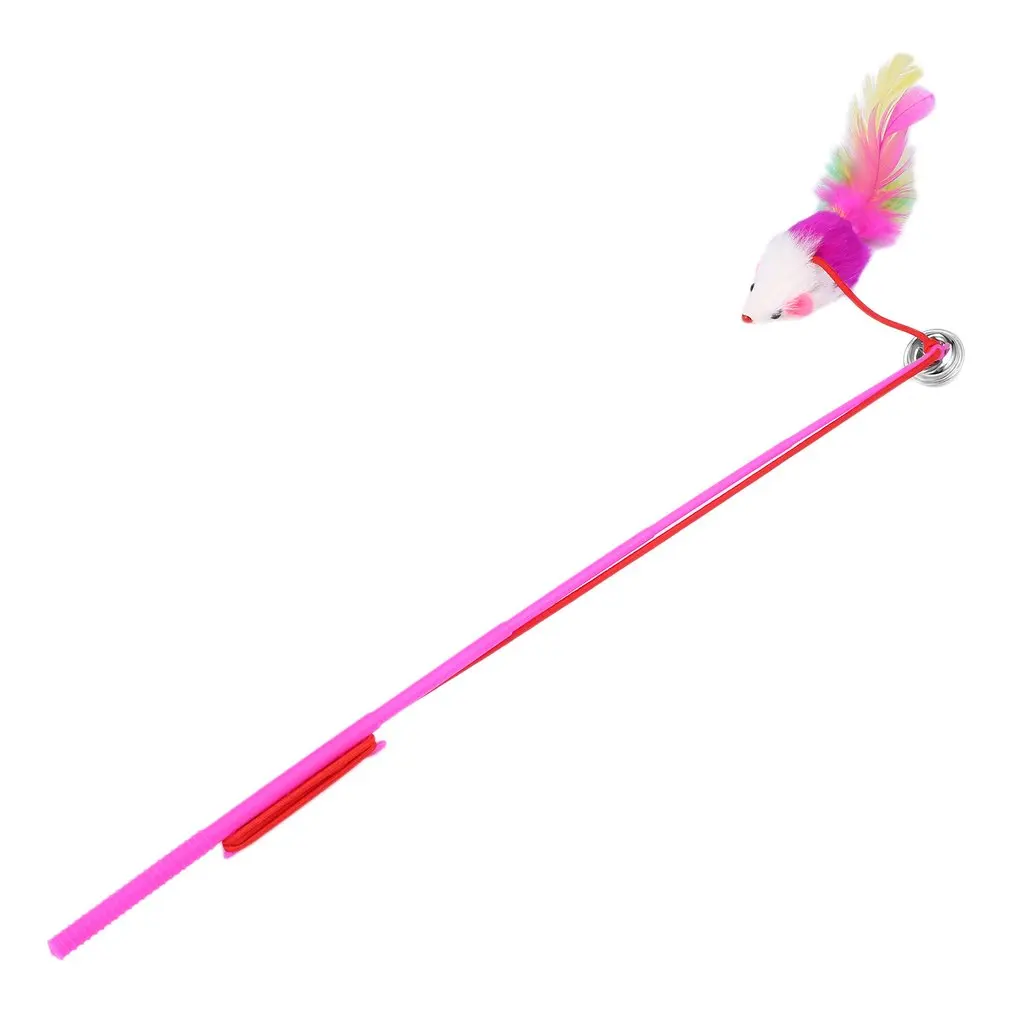 Feather Toy Wand Teaser Wand Cat Toys Interactive Retractable Wand Rod with Assorted Feather Toy for Exercising Kitten or Cat