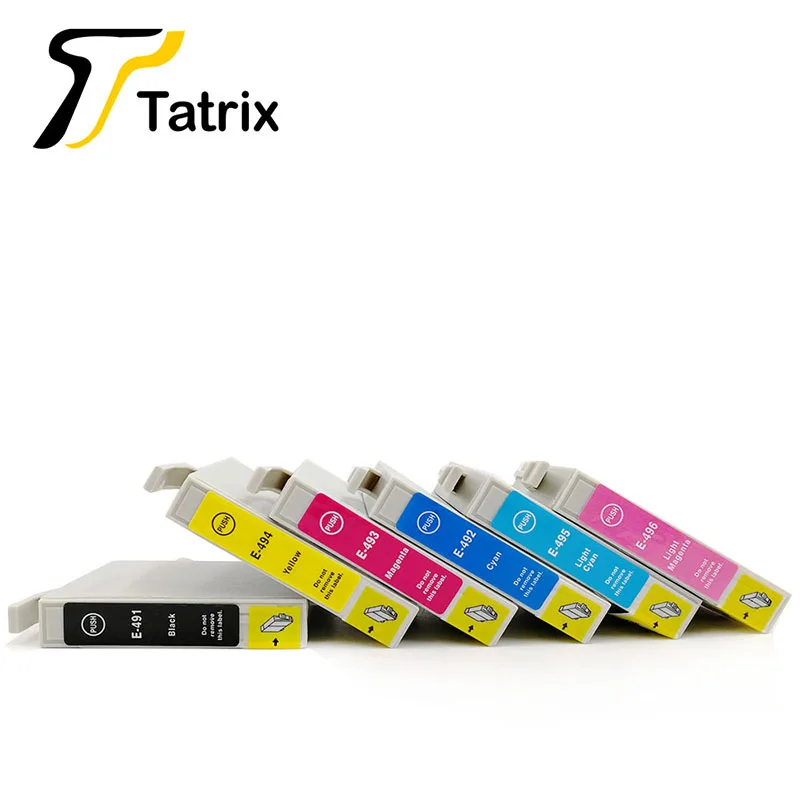 Татрикс для Epson T0491-T0496 чернильный картридж для Epson Stylus Photo R210, R230, R310, R350, RX510, RX630, RX650 принтер