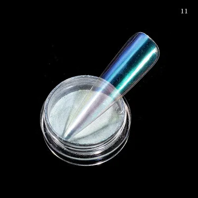 1Jar ледяной порошок Auraro зеркало с русалкой эффект 0,2 г Супер ногтей телесный хром блестящий пигмент 12 цветов лед Сияющий порошок FB0 - Цвет: Color 11