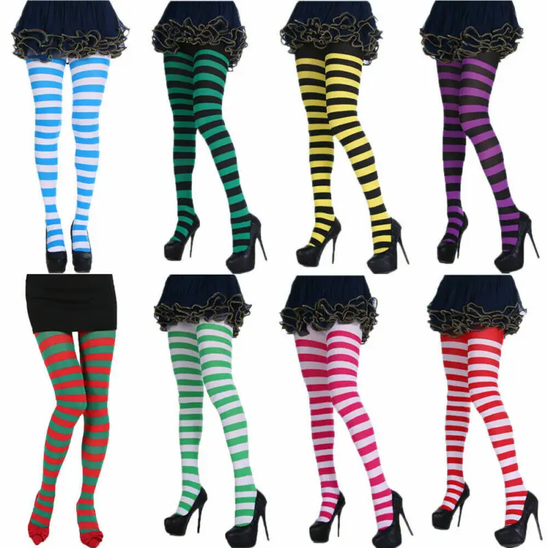 Women Girl Elf Xmas Bee Striped 
