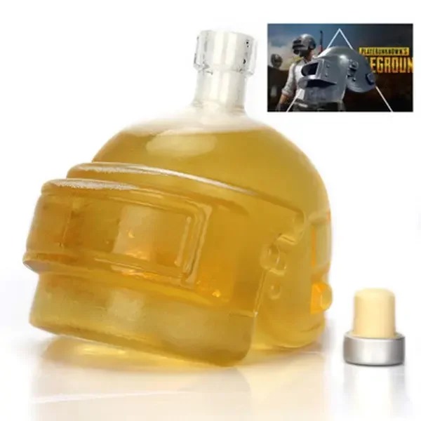 PUBG Playerunknown's Battlegrounds 3 Levels Helmet Wine Flagon Wine Pot Wine Jug High Borosilicate Glass Vodka Bottle Gift For Friends