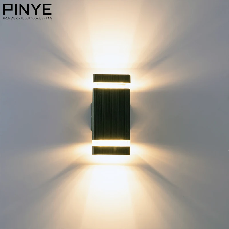 PINYE светодиодный квадратный настенный светильник, 16W 3000K теплый белый, 1440lm, открытый водонепроницаемый светодиодный настенный светильник