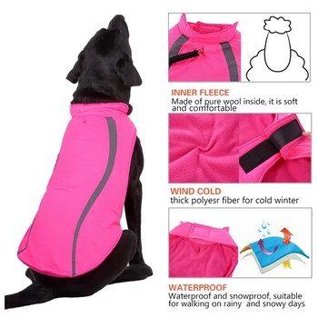 

New Pet Padded Vest Zipper Jacket Winter Warm Dog Clothes Reflective Coat For Small Medium Large Dogs Pug Ropa Para Perros