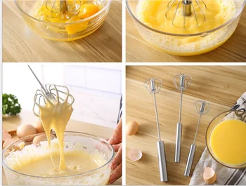 

Kichen Tool Top Stainless Steel Whisk Stirrer Mixing Hand Whisk Mixer Semi-automatic Mixer Egg Beater Egg Cream Stirring Tool