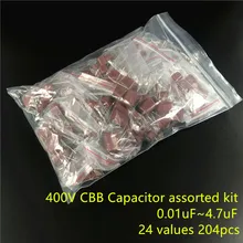 400V 0 01 uf ~ 4 7 мкФ CBB на металлической пленке конденсаторы Набор 24