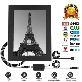 

Stylish Design For 4K Digital HD TV Antenna Practical 80 Mile Photo Frame Novelty TV Antenna Receptor With Signal Amplifier