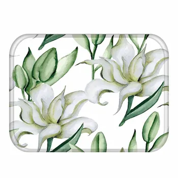 

40x60cm Cute Diy Print Floor Mat Bathroom Ground Mat Slip Door Bath Pad Rug Living Room Carpet Flower Leaf Cactus