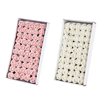 

100Pcs Floral Scented Bath Soap Rose Flower Petals Plant Essential Oil Rose Soap Set Bath Soap Shaped Petals Wedding Party Gifts