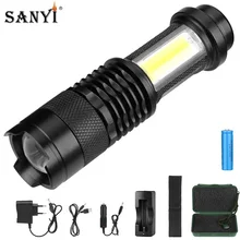 Мини-фонарик XPE COB Светодиодный фонарь AA/14500 с регулируемым зумом и фокусировкой, фонарь, лампа, фонарик, водонепроницаемый в жизни для наружного кемпинга