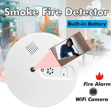 HD 1080P WiFi камера обнаружения дыма движения Запись видео рекордер камера безопасности датчик дыма Сигнализация для дома