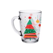 Кружка OSZ КАППУЧИНО 300 мл Елки Новогодние стекло