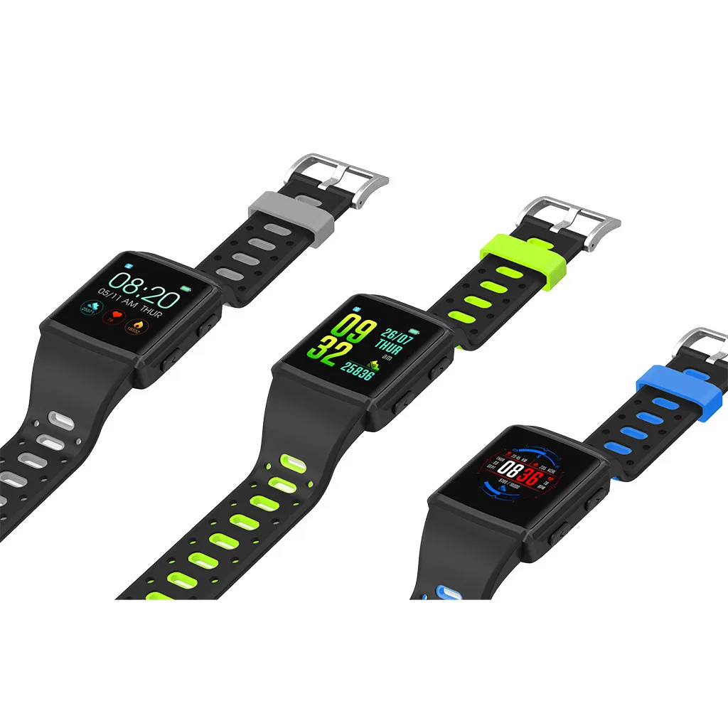  Wasserdicht Sport Smart Uhr Blutdruck Herz Rate Monitor Für iOS Android 3 Farben GPS Motion Track A