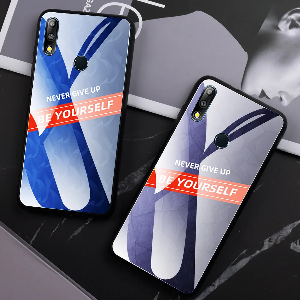 Чехол для Asus Zenfone Max Pro M2 ZB633KL ZB631KL M1 ZB601KL ZB602K со словами из закаленного стекла