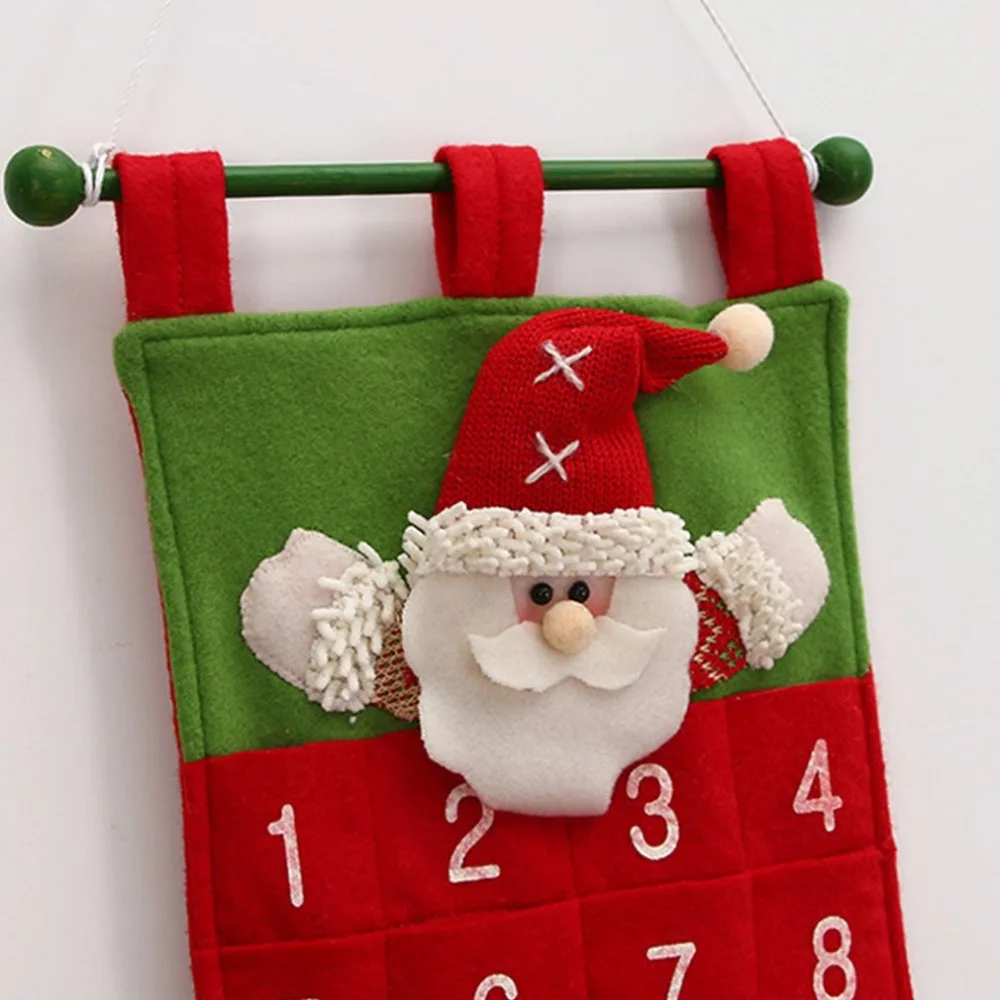 Christmas Countdown Calendar Home Party Shop Decoration Wall Hanging Velvet Santa Claus Calender Best Gift Drop Shipping