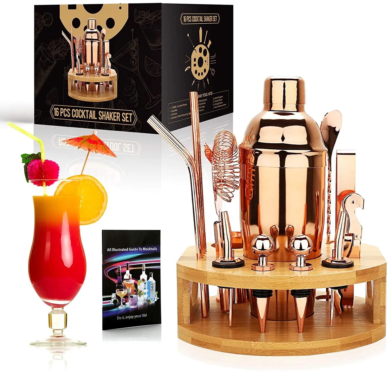 ETENS Juego de coctelera de acero inoxidable y juego de barra, kit de  camarero mezclador de bebidas mixología, herramientas de barman regalos:  Martini