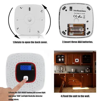 

LCD CO Carbon Monoxide Gas Alarm Sensor Poisoning Smoke Tester Detector Monitor Tool LHB99