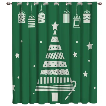 

Christmas Tree And Star Decorations Window Treatment Hardware Sets Curtain