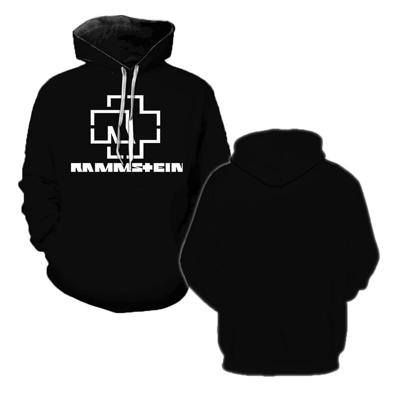 

Rammstein Hoodie Sweatshirt Men Streetwear Hip Hop Long Sleeve Pullover Hoodie Hipster Rock Metal Casual Oversized Tops Hoodies