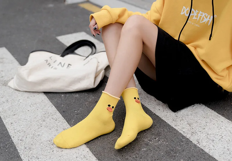 Новинка; забавные женские хлопковые носки для скейтборда с рисунком «Angry Bird»; Индивидуальные Женские хипстерские носки; креативные повседневные женские носки Idea Sox